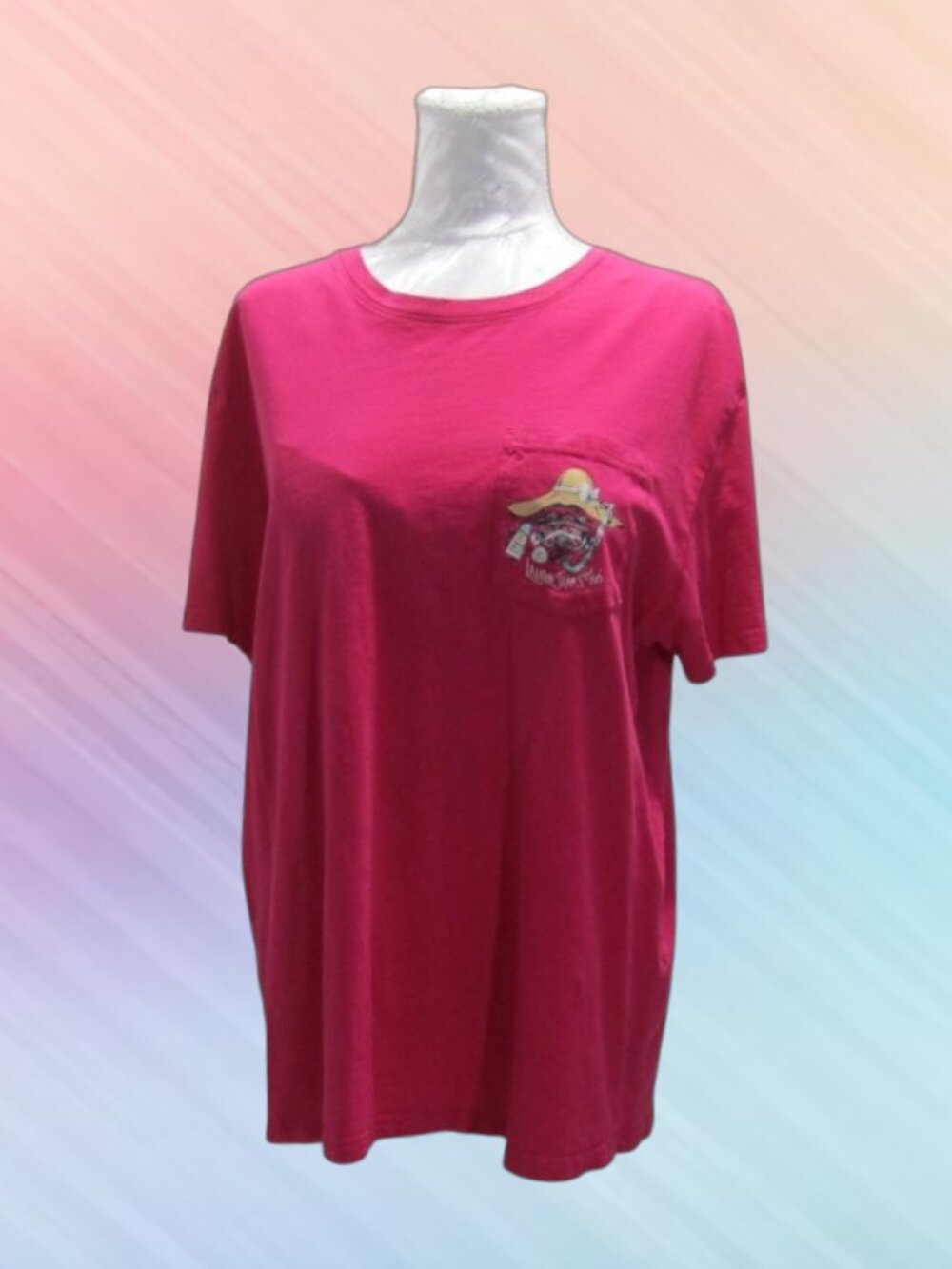 Lauren James women t shirt size L hot pink short sleeves